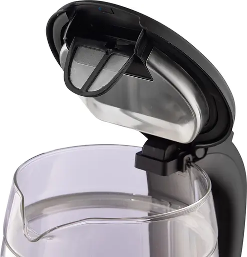 Gorenje Электрочайник 1.7л, 2,200 Вт, strix контроль, стекло, черный - фото 4