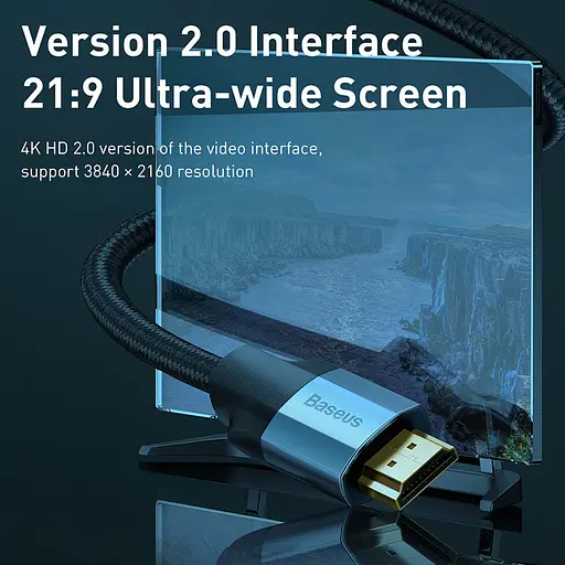 Кабель Baseus HDMI Enjoyment Series 4khd Male To 4khd Male 2 м 4K (CAKSX-C0G) - фото 3