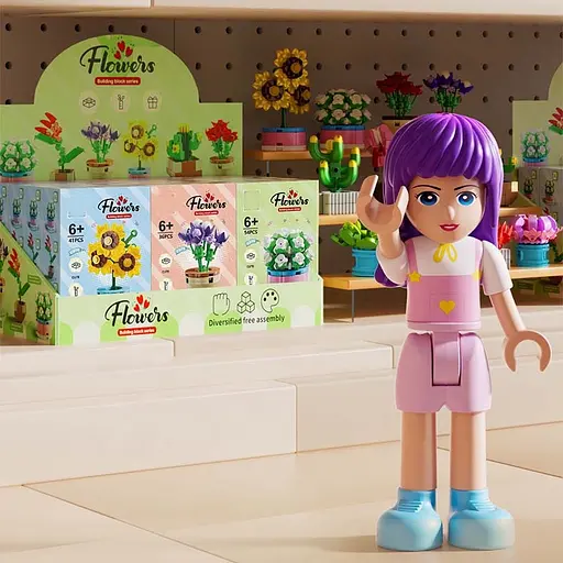 Конструктор Цветы в горшке, 123-935, от 36 деталей - фото 6