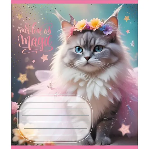 Зошит учнівський "Кішка фея" Leader 024-560046L-1 в лінію, 24 аркуші - фото 1