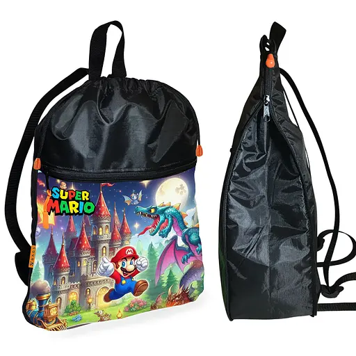 Рюкзак-мешок для обуви,спортивной формы Супер Марио "Super Mario" детская сумка для сменки (01320)