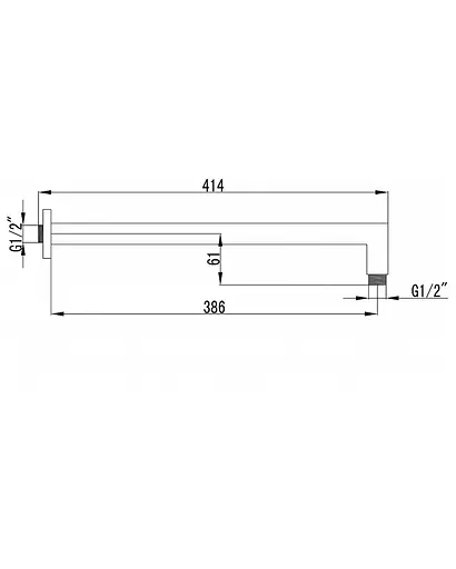 Кронштейн для верхнього душу Imprese SQH01-390 Хром - фото 2