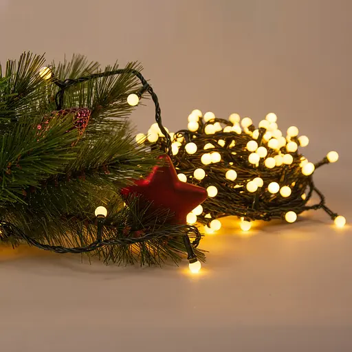 Гирлянда Chomik Шарики-змейка 200LED теплый белый 16 м (LED0146) - фото 2