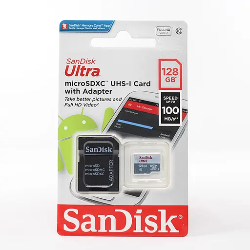 Карта памяти microSDXC (UHS-1) SanDisk Ultra 128Gb class 10 A1 (100Mb/s) (adapter SD) - фото 2