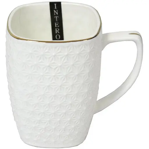 Кружка квадратная фарфоровая белая Снежная Королева Interos 350 мл 557309-А