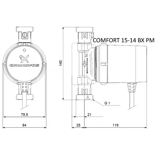 Циркуляційний насос Grundfos Comfort 15-14 BX PM (97916772) - фото 4