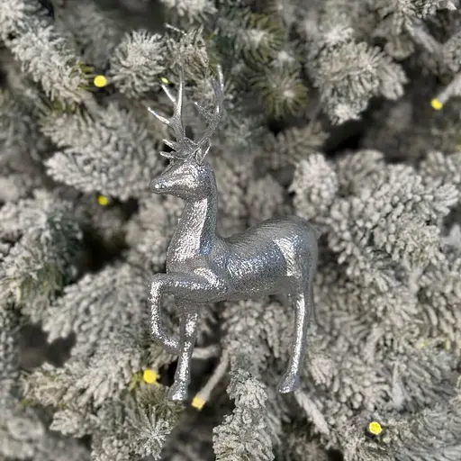 Елочная игрушка MIS LT Олень Благородный малый 11,5х5,5х16 см серебряный - фото 2