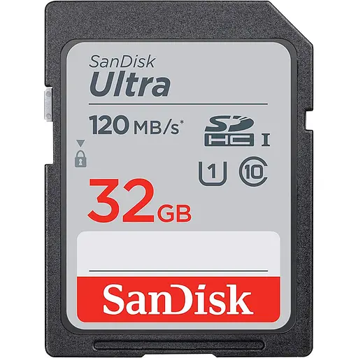 Карта памяти Sandisk i 32GB SDHC C10 UHS-I R120MB/s Ultra (SDSDUN4-032G-GN6IN) - фото 1
