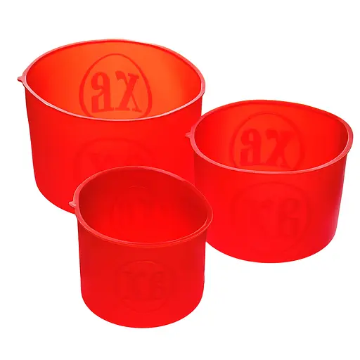 Набір з 3 силіконових форм для випікання великодньої випічки пасхи та пасок (паски) Ø20/12/15 см, A-plus Червоний 84284 - фото 5