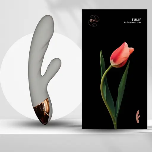 Вибратор-кролик SYL Tulip двойное удовольствие с эффектом подогрева Fog - фото 3