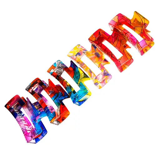 Краб для волос "Абстракция" La-beauty 0403-1044, 6 штук - фото 1