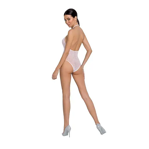 Бодистокинг с декольте Passion BS088 white имитация корсетной шнуровки One size - фото 2