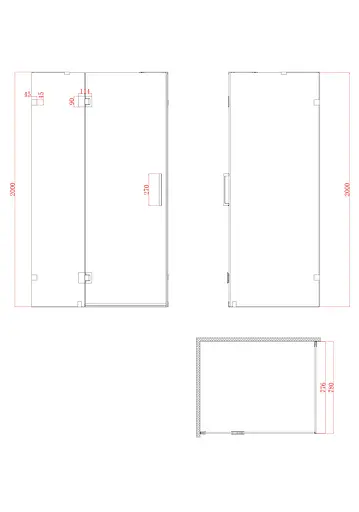 Бічна стінка для кабіни Koer SR SW04-80x200-TR-01 прозоре скло Easy Clean 10 мм, хром KR5389, прозоре, хром - фото 9