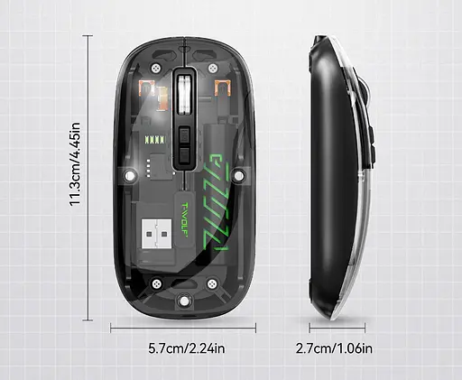 Компьютерная мышь T-WOLF X11 беспроводная бесшумная с аккумулятором 2,4G+Bluetooth Black - фото 3