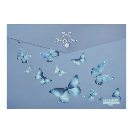 Папка-конверт А4 на кнопці SKY ARABESKI електрик BM.3943-45 BUROMAX матовий напівпрозорий пластик (4823126816319) - фото 1