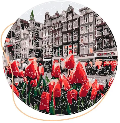 Дерев’яний пазл в коробці Тюльпани Амстердаму - фото 1