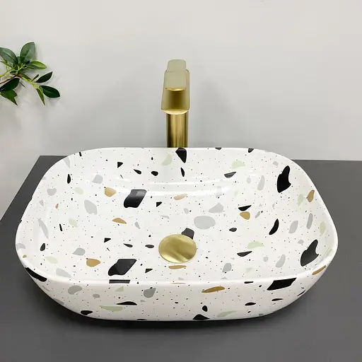 Умивальник VBI Ravenna terazzo glossy накладний VBI-011219, Цветной - фото 4
