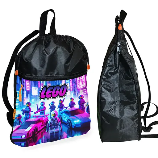 Рюкзак-мешок для обуви,спортивной формы Лего "LEGO" детская сумка для сменки с расширителем (01300)