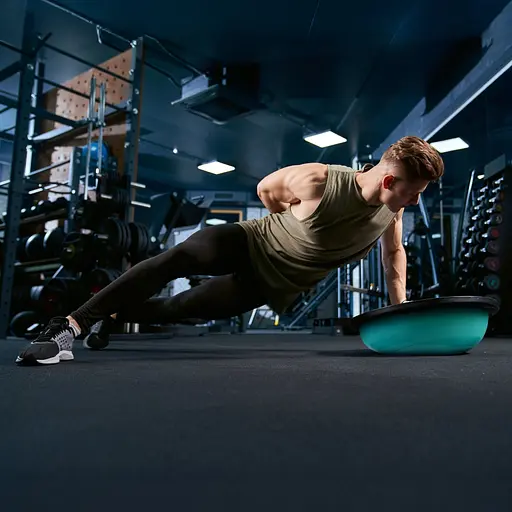 Балансувальна півсфера Gymtek Flex Core Half Ball 58см з еспандерами + насос блакитний - фото 9