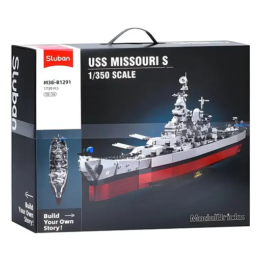 Конструктор Sluban Військовий корабель на 1739 деталей 1:350 (M38-B1291)