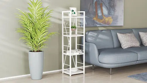 Этажерка 4/34 Ferrum-decor Серии Коннект 120x34x28 белый ДСП Белый 16мм (FRD-104277) - фото 2