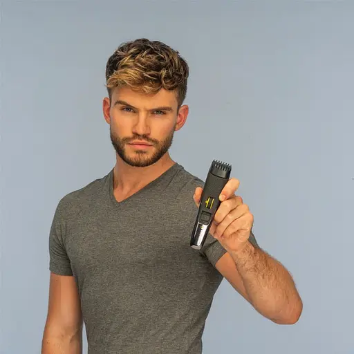 Триммер Remington RStyle Series, для бороды и усов, акум., роторный мотор, титан.напив., черно-серый - фото 6