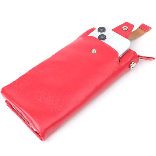 Жіночий гаманець-клатч із відділенням під телефон із натуральної шкіри ST Leather 20х10.5х2 см acs0029656 - фото 7