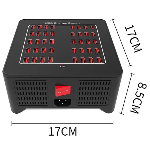 Зарядная станция ILEPO многопортовая на 40 USB портов 200 Вт / сетевое мультизарядное устройство (19014) - фото 4