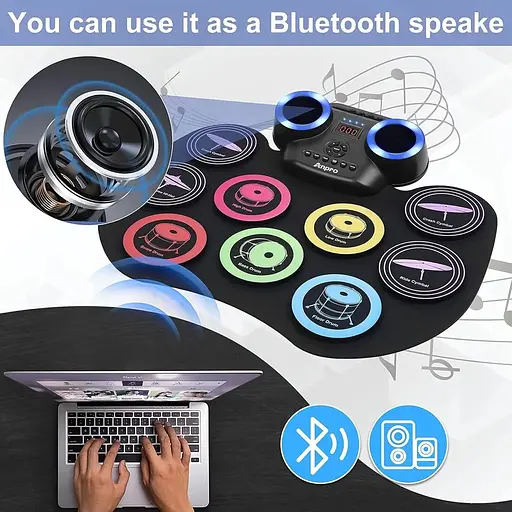 Девятигранная цветная электронная барабанная установка Anpro - фото 6