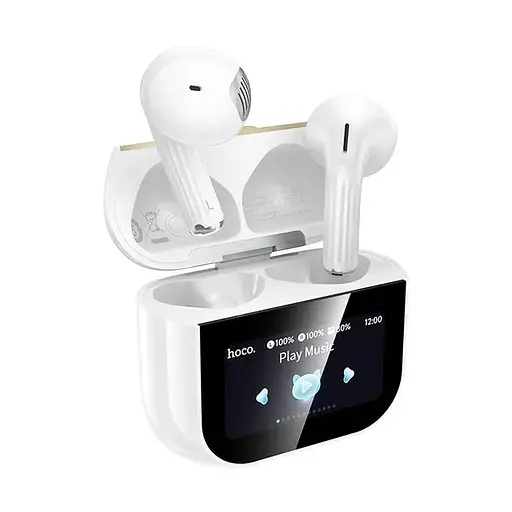 Беспроводные наушники с интеллектуальным дисплеем на кейсе HOCO EW89 Белый  - фото 3