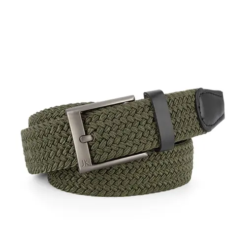 Ремень-резинка мужской JK-35006 (110 см) зеленый плетеный - фото 1