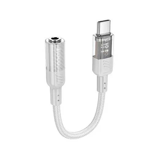 Переходник Hoco Spirit прозрачный цифровой аудиоконвертер Type-C к 3,5 мм LS37 15 см DAC - фото 3