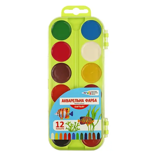 Дитяча акварель "Craft and Joy" ГАММА'UA 312046/Cr 12 кольорів, без пензля - фото 1