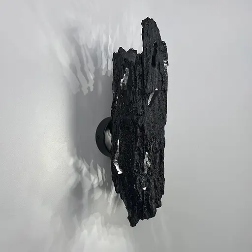 Оригінальне бра у вигляді кори дерева чорного кольору 34х10 см Арт. WS051/2 BK Line F - фото 3