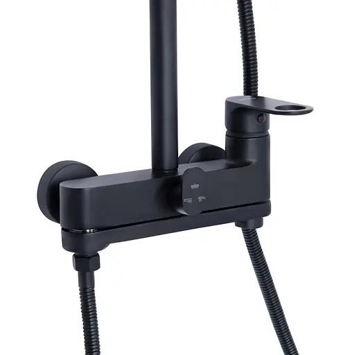 Душевая система универсальная Qtap Jay Black Matt с изливом QTJAY111BLM45549 - фото 3