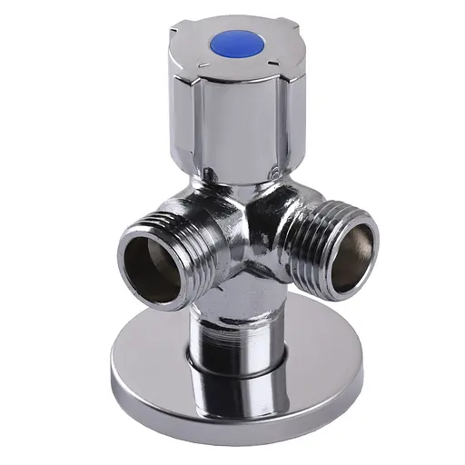 Кран кульовий кутовий подвійний Selba 1/2″х 1/2″х1/2″ Double (SL1588) - фото 1