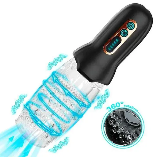 Автоматичний мастурбатор з ротацією Intense Warrior 360 Чорний K000898 - фото 1