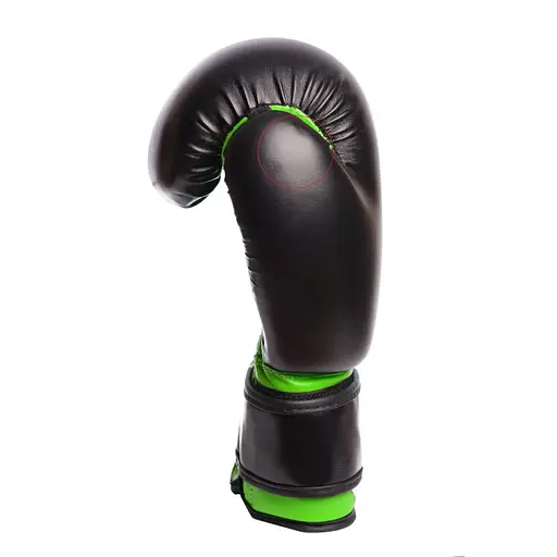 Дитячі рукавиці для  боксу Power Play PP 3004, Black/Green - 8 унцій - фото 2