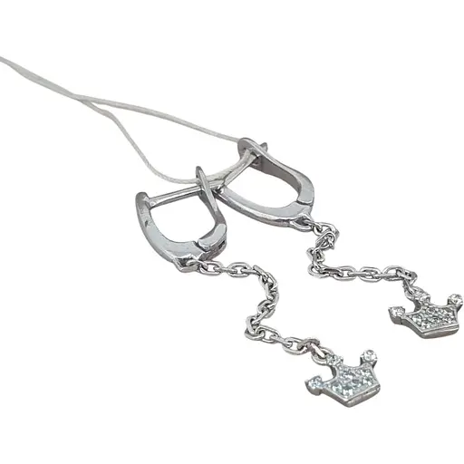 Серебряные серьги Агни КОРОНА с фианитами. 2862/9Р-CZ