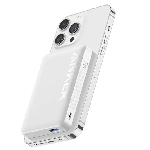 Повербанк Anker 334 MagGo 10000 mAh 20 W з бездротовою, магнітною зарядкою Magsafe для iPhone білий