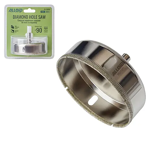Свердло корончате Alloid Building Tools алмазне по склу та кераміці 90 мм (GS-50090) - фото 2