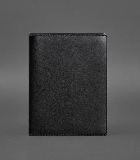 Шкіряний блокнот на сегрегаторі (м'яка обкладинка на кільцях) 13.0 чорний - фото 1