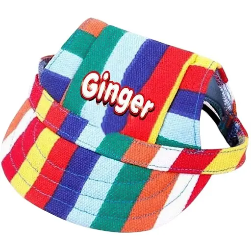 Кепка Ginger для животных S цветная полоска с регулируемой затяжкой ОГ-30 см - фото 1