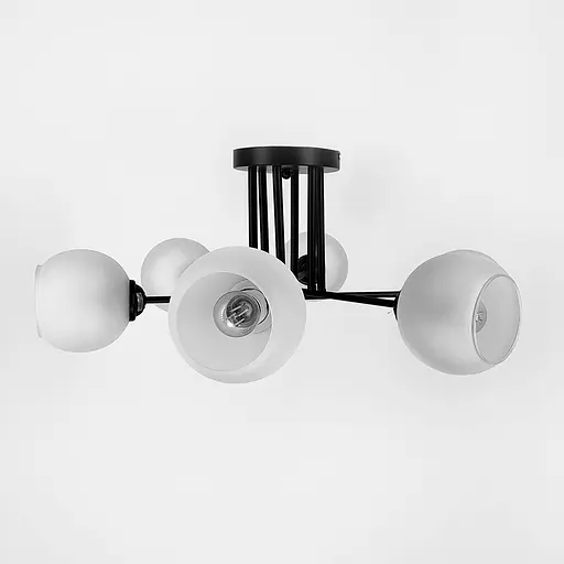 Сучасна плафонна люстра в чорному корпусі на 6 ламп | Арт. 4222/6G | Line F - фото 6