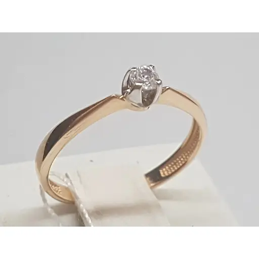 Золоте кільце Харківська ювелірна фабрика з фіанітом. 700030 16 - фото 3