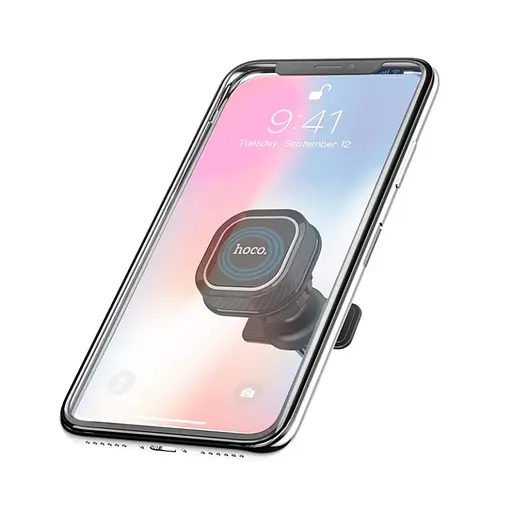 Автотримач для телефона HOCO CA52 Intelligent air outlet in-car holder Black+Gray - фото 5