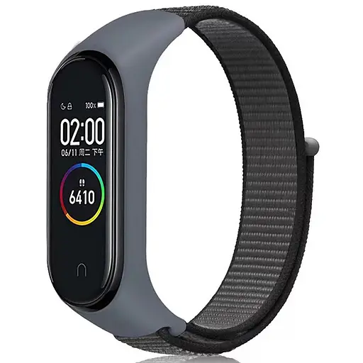 Ремешок Nylon New для Xiaomi Mi Band 3/4/5/6/7 Gray