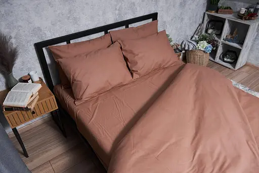 Комплект постельного белья Moon&Star Бязь Gold Люкс Light Brown King Size 220x240 наволочки 4х70х70 - фото 4