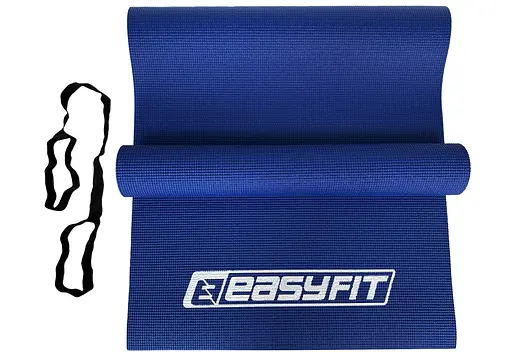 Коврик для йоги и фитнеса EasyFit ПВХ (PVC) Синий (EF-1918-Bl) - фото 2