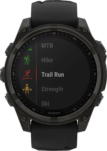 Смарт-часы Garmin Fenix 8, 51mm Solar Sapphire Carbon Gray DLC Titanium w. Black/Pebble Gray S. Band 010-02907-10/11/7 - фото 4